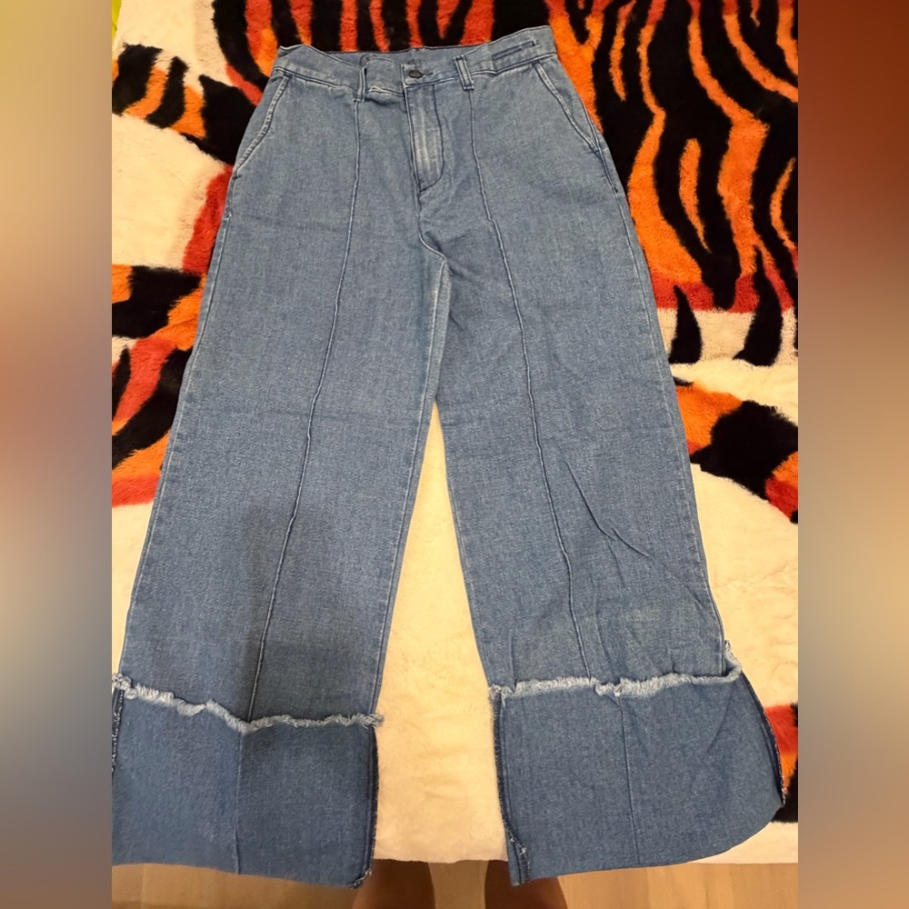 Women's Blue Wide-Leg Jeans brand Xetra (Italian)